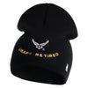USAF Retired Embroidered 8" Knit Short Beanie - Black OSFM