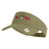 USMC Design Mark Embroidered Cotton Twill Sun Visor - Khaki OSFM