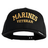 Marines Veteran Embroidered Solid Cotton Twill Pro Style Cap - Black OSFM
