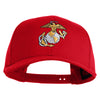 US Marine Corps Emblem Embroidered Solid Cotton Twill Pro Style Cap - Red OSFM