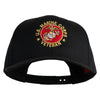 US Marine Corps Veteran Emblem Embroidered Solid Cotton Twill Pro Style Cap - Black OSFM