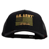 Licensed U.S. Army Veteran Flag Embroidered Twill 5 panel Mesh Back Cap - Black OSFM