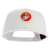 US Marine Corps Retired Emblem Embroidered Solid Cotton Twill Pro Style Cap - White OSFM