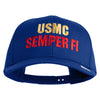 USMC Semper Fi Embroidered Solid Cotton Twill Pro Style Cap - Royal OSFM