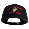Once A Marine Always A Marine Embroidered Solid Cotton Twill Pro Style Cap - Black OSFM