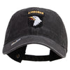 Licensed 101st Airborne Division Embroidered Washed Solid Pigment Dyed Cotton Twill Brass Buckle Cap - Black OSFM