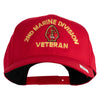 2nd Marine Division Veteren Embroidered Solid Cotton Twill Pro Style Cap - Red OSFM