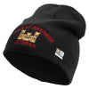 Licensed Combat Engineer Veteran Embroidered 8 Inch Knitted Short Beanie - Black OSFM