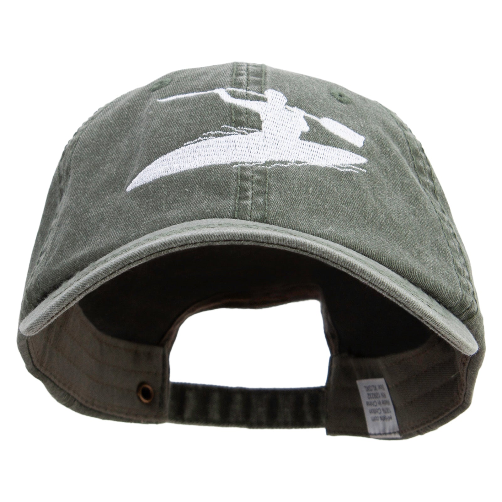 Sports Kayak Embroidered Big Size Washed Pigment Dyed Cap, Olive / XL-3XL