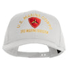 U.S. Marine Corps 3rd Marine Division Embroidered Solid Cotton Twill Pro Style Cap - White OSFM