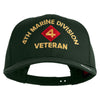 4th Marine Division Veteren Embroidered Solid Cotton Twill Pro Style Cap - Dk-Green OSFM