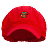 Orange Juice Embroidered Cotton Elastic Newsboy Cap - Red OSFM
