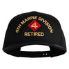 4th Marine Division Retired Embroiered Solid Cotton Twill Pro Style Cap - Black OSFM