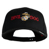 Devil Dog Embroidered Solid Cotton Twill Pro Style Cap - Black OSFM