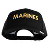 Marines Letter Embroidered Solid Cotton Twill Mesh Prostyle Cap - Black OSFM