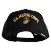 US Marine Corps Emblem Design Embroidered Solid Cotton Twill Mesh Prostyle Cap - Black OSFM