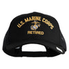 US Marine Corps Retired Design Embroidered Solid Cotton Twill Mesh Prostyle Cap - Black OSFM