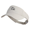 Crouching Chinchilla Embroidered Pro Style Cotton Twill Washed Visor - Stone OSFM