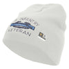Licensed US Infantry Veteran Embroidered 8 Inch Knitted Short Beanie - White OSFM