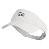 Crouching Chinchilla Embroidered Pro Style Cotton Twill Washed Visor - White OSFM