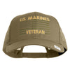 US Marines Veteran Flag Design Embroidered Solid Cotton Twill Mesh Prostyle Cap - Khaki OSFM