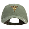 U.S. Army Veterinary Corps Embroidered Washed Solid Pigment Dyed Cotton Twill Brass Buckle Cap - Olive OSFM