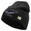Licensed Army Aviator Veteran Embroidered 8 Inch Knitted Short Beanie - Black OSFM