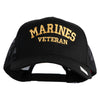 Marines Veteran Embroidered Solid Cotton Twill Mesh Prostyle Cap - Black OSFM