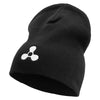 Boat Propeller Icon Embroidered Big Size Superior Cotton Short Knit Beanie - Black XL-3XL