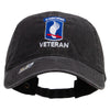 Licensed 173rdth Airborne Brigade Combat Team Veteran Embroidered Washed Solid Pigment Dyed Cotton Twill Brass Buckle Cap - Black OSFM