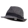 Men's Paper Braid Ribbon Fedora - Black-Tweed L