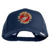 US Marine Corps Veteran Emblem Embroidered Solid Cotton Twill Mesh Prostyle Cap - Navy OSFM