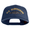 US Submarine Logo Embroidered Solid Cotton Twill Pro Style Cap - Navy OSFM