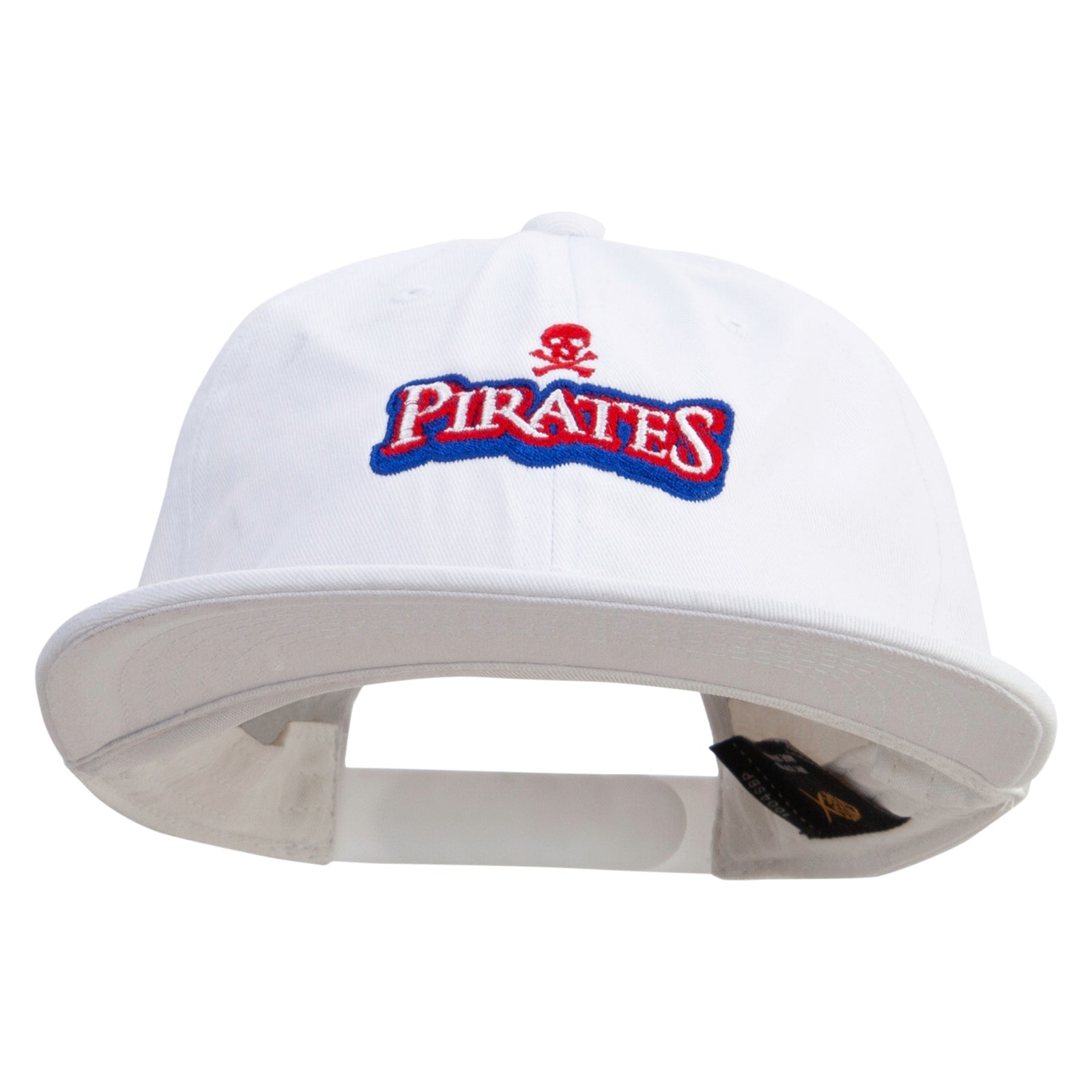 Pirate Skull Vessel Logo Embroidered Unconstructed high profile Cotton Flat Bill ME301CP-WHITE-OSFM