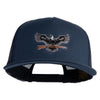 Eagle with Rifle Embroidered 5 Panel Mesh Trucker Snapback Cap - Navy OSFM