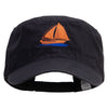 Orange Boat Embroidered Big Size Adjustable Ripstop Army Cap - Black XL-3XL