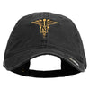 U.S. Army Nurse Corps Embroidered Washed Solid Pigment Dyed Cotton Twill Brass Buckle Cap - Black OSFM