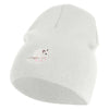 Gerbil Embroidered 8 Inch Solid Knit Short Beanie Made in USA - white OSFM