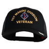 1st Marine Division Veteran Embroidered Solid Cotton Twill Mesh Prostyle Cap - Black OSFM