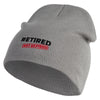 Retired No Expired Embroidered 8 inch Acrylic Short Blank Beanie - Grey OSFM