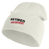 Retired No Expired Embroidered 8 inch Acrylic Short Blank Beanie - White OSFM