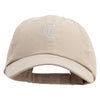 Moon Embroidered Low Profile Dyed Cotton Twill Cap - Khaki OSFM