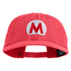 Mario World Logo Circle Patched Unstructured Pigment Dyed Cotton Cap - Red OSFM
