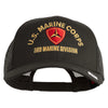 U.S. Marine Corps 3rd Marine Division Embroidered Solid Cotton Twill Mesh Prostyle Cap - Charcoal OSFM