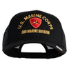 U.S. Marine Corps 3rd Marine Division Embroidered Solid Cotton Twill Mesh Prostyle Cap - Black OSFM