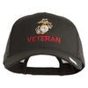 Marine Veteran Embroidered Solid Cotton Twill Mesh Prostyle Cap - Charcoal OSFM