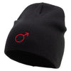 Mars Embroidered 8 Inch Short Beanie - Black OSFM