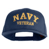 Navy Veteran Letters Embroidered Solid Cotton Twill Pro Style Cap - Navy OSFM