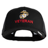Marine Veteran Embroidered Solid Cotton Twill Mesh Prostyle Cap - Black OSFM