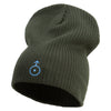 Uranus Embroidered Big Size Cotton Short Beanie - Olive XL-3XL